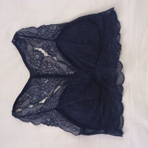 Gilligan & O'Malley navy blue racerback bralette with removable padding